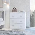 thumbnail image 3 of TUHOME Classic Three Drawer Dresser  Engineered Wood Dressers in  White, 3 of 7