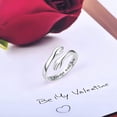 thumbnail image 3 of PENGXIANG Hug Ring for Women Rose Gold and Silver Adjustable Alloy Inner Ring Lettering Couple Simple Ring Jewelry, 3 of 6