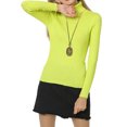 thumbnail image 2 of UKAP Ladies Tunic Blouse Long Sleeve Jumper Top Solid Color Knit Tops Slim Fit Work Sweater Yellow 4XL, 2 of 3