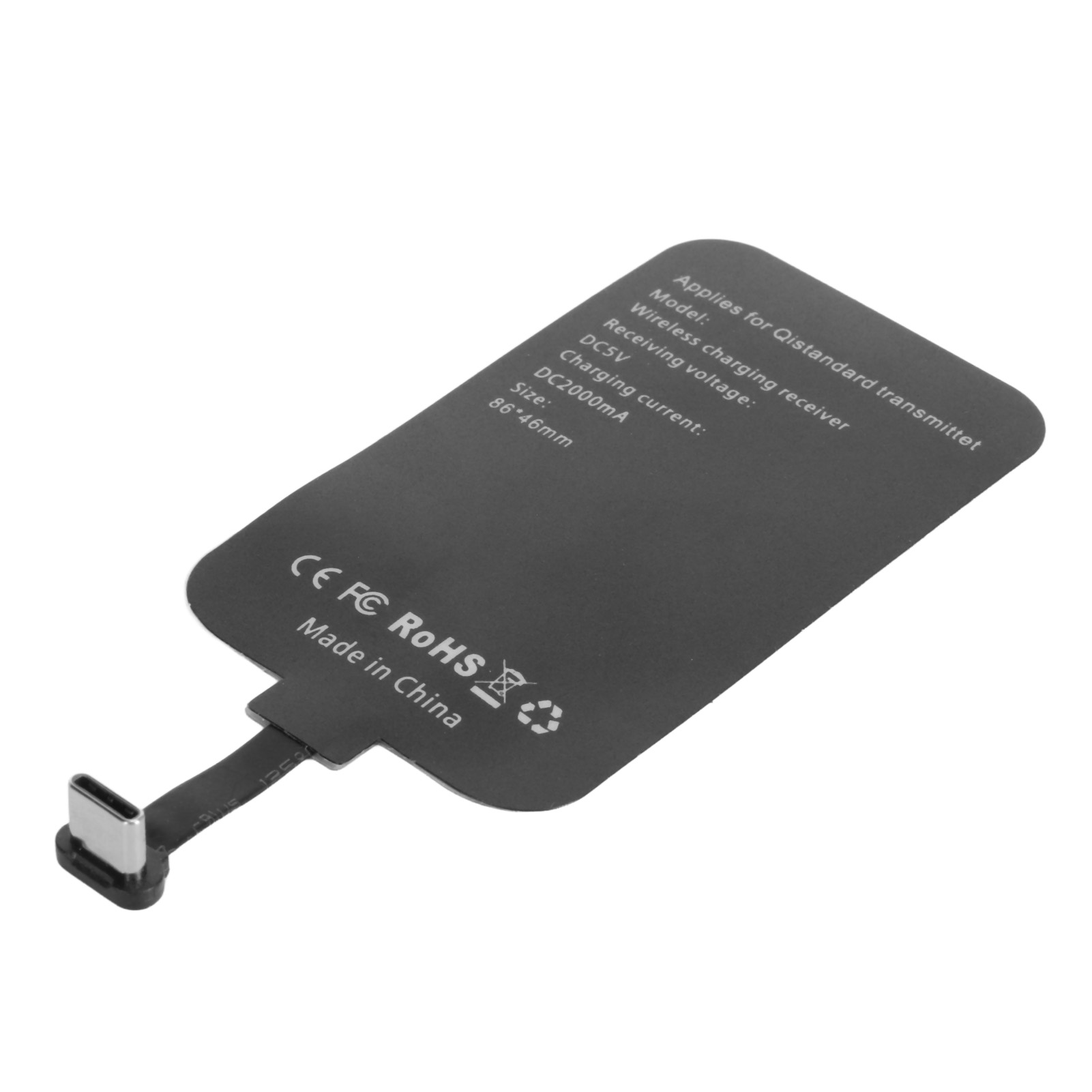 Type C Wireless Charger, Wireless Charging Adapter Plastic PCB Copper Coil Quick 5V 2A Input  for Outdoor