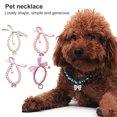 thumbnail image 1 of HEVIRGO Collier pour Chien Incrusté de Strass Nœud Pendentif Habillage Réglable Mode Collier de Perles Fausses pour Festival de Printemps, Bleu S, 1 of 10