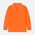 thumbnail image 5 of WUANDIXFA Chemise Fille Manches Longues Chemise Garçon Manches Longues T-Shirt Coton pour Enfants École Chemise à Col pour Filles Robe de Base Orange, 5-6 Ans, 5 of 5