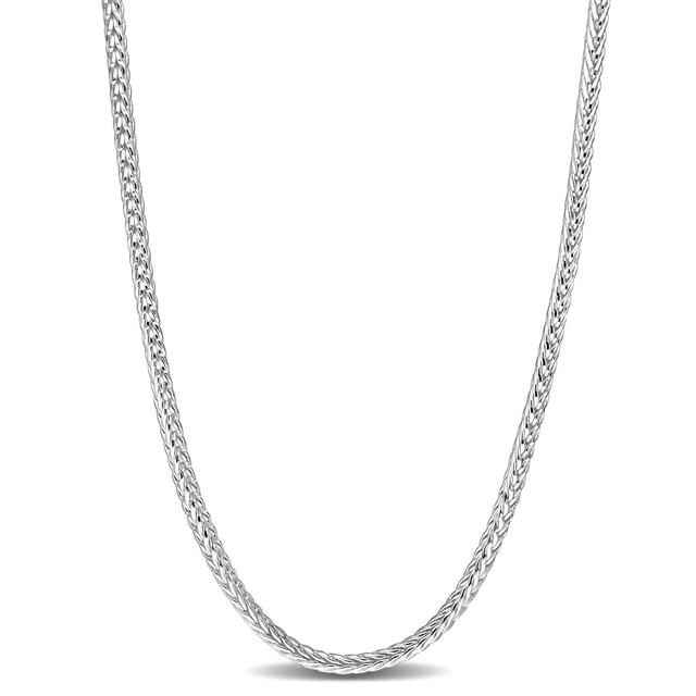 Miabella Collier Chaîne Queue de Renard en Argent Sterling à Vue Frontale Centrée, Présentant une Chaîne Queue de Renard en Argent Sterling Polie de 24 Pouces de Hauteur avec des Maillons Tissés Serrés et un Fermoir Mousqueton, Fabriqué en Italie, Idéal pour Ajouter une Touche Raffinée aux Tenues Professionnelles Ou de Soirée et Souvent Utilisé comme Pièce statement Unisexe.