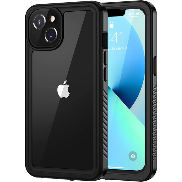 MYKOMI for iPhone 13 Mini Phone Case, IP68 Waterproof Dustproof Shockproof Cases with Built-in Screen Protector, Full Body Sealed Protective Front and Back Cover for iPhone 13 Mini, 5.4 inch (Black)