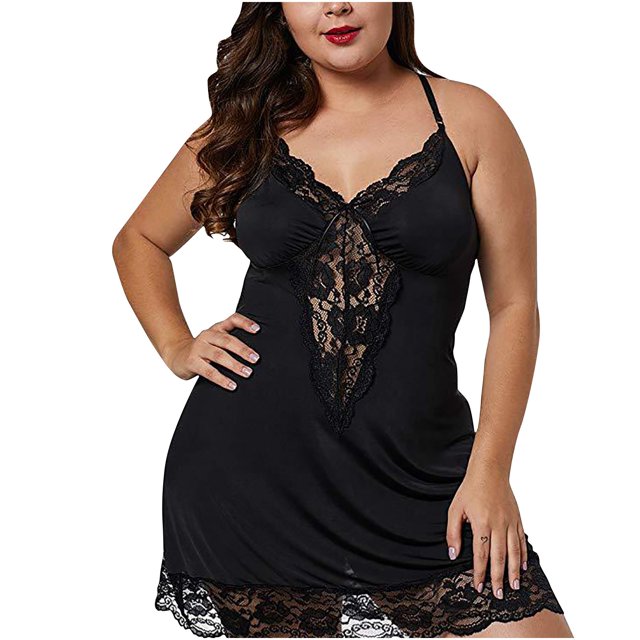 Pyjama Aguichant en Dentelle pour Femmes avec Bretelles