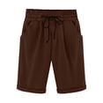 thumbnail image 2 of DPTALR Women's Summer Elastic Waist Drawstring Side Pocket Solid Color Short Pants 5/4, 2 of 6