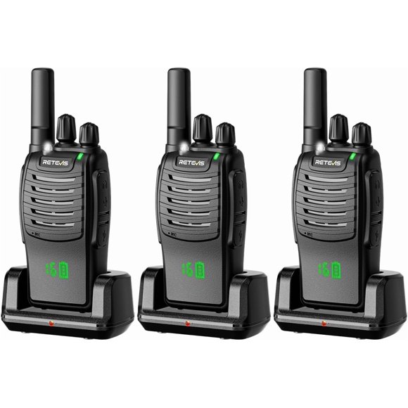 Retevis H777H Walkie Talkies, 2 Way Radios Long Range for Construction Site, Skiing, Hiking, Portable, Mini, Emergency Alarm, 1000 mAh, LED Flashlight, FRS, USB-C, VOX (3 Pack)
