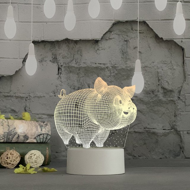 Agiferg 3D USB Acrylic Night Light LED Table Desk Bedroom Decor Gift Warm White Lamp