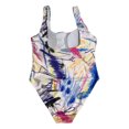 thumbnail image 2 of Maillot de Bain Imprimé Taille Ajourée Femmes Maillot de Bain Grande Taille Polyester Taille Ajourée Maillot de Bain Tenue de Plage, Blanc Imprimé, 3TG, 2 of 7