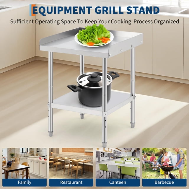 EDTara Stainless Steel Work Table with Wheels, Heavy-Duty Prep Table with Removable Backsplash for Versatile Commercial Use