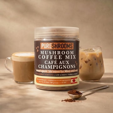 PureShrooms Instant Mushroom Coffee - Organic Lion’s Mane, Reishi & Cordyceps - Focus, Stress, Energy & Immunity, Herbal Substitute, Keto Friendly (100 Grams, 50 Servings)