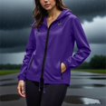 thumbnail image 3 of Imperméable pour Femmes, Manteau de Pluie à Capuche en Polyester avec Fermeture Éclair et Poches avant, Vert Militaire, 3 of 5