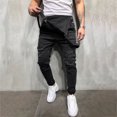 thumbnail image 4 of EGNMCR Men's Pants, Full Length Pants Overalls, Men's Denim Bib Overall, Men's Workout Athletic Pants Mens Washed Bib Overalls Casual Ripped Jumpsuits Rompers Men Pants, 4 of 9