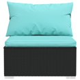 thumbnail image 4 of vidaXL 9 Piece Patio Lounge Set with Cushions Poly Rattan Black, 4 of 5