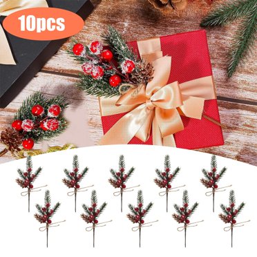 10PCS Red Berry Christmas Party Decorations, Christmas Decor - Christmas Branches Artificial Christmas Branches DIY Crafts Faux Christmas Branches Indoor Outdoor Home Decor Combination Package