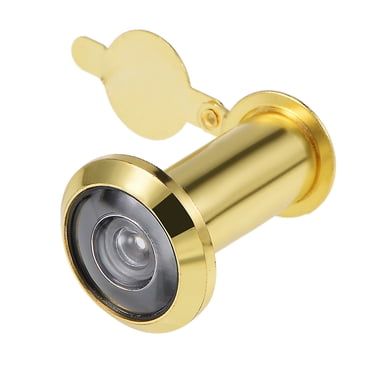 Uxcell Brass 220-degree Door Viewer Peephole with Cover for 1.46''-2.17'' Doors, Polished Gold Finish