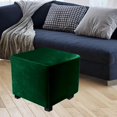 thumbnail image 1 of Dustproof Footrest Foot Stool Slipcover with Elastic Bottom Ottoman Cover Dark Green, 1 of 8