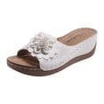 thumbnail image 4 of Orthopedic Platform Sandals for Women 2025 Boho Beach Flower Wedge Dress Slip on with Arch Support, 4 of 5