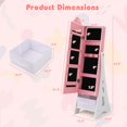 thumbnail image 3 of Costway Kids Vanity Set Princess Makeup Dressing Table & Chair Set with Jewelry Armoire Pink, 3 of 10