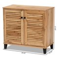 thumbnail image 3 of Baxton Studio Coolidge Armoire de Rangement pour Chaussures à 2 Portes en Bois Fini Chêne Brun, 3 of 12