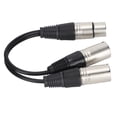 thumbnail image 3 of Audio Balanced Cable, Stable Performance XLR Female To Dual XLR Male Cable Professional Noise Suppression Double Head  For Audio Adapter Black, 3 of 8