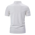 thumbnail image 4 of LSLJS Men Casual Solid Button Short Sleeve Lapel Collar Pullover T Shirt Tops, Mens Shirts Summer Clothes, 4 of 8
