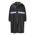 thumbnail image 2 of LOVZFMLL Jackets for Men Rainstorm Proof Long Raincoat PVC Hiking Raincoat Solid Color Reflective Strip Men's Long Sleeved Raincoat, 2 of 6
