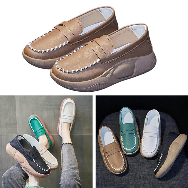 pitrice Chaussures Décontractées pour Femmes Confortables à Enfiler Douces pour Marche Intérieure Extérieure Kaki 37