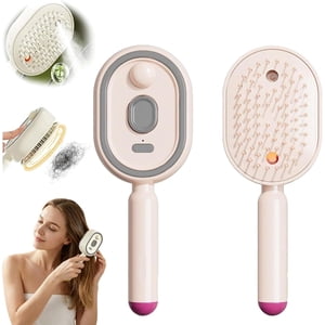 New Electric Steam Brush, Electric Steam Brushs for Hair, Rechargeable Steam Hair Straightener, Detangling Steams Brush, Reduce Frizz, Nourishes Hairs, Anti-Static (C)