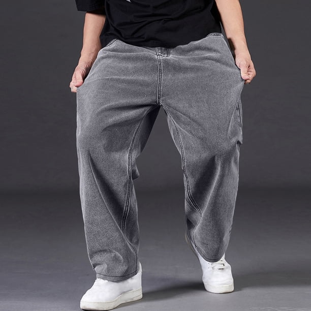Weiqiqre Pants for Men Loose Fit Baggy Jeans Casual Streetwear