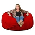 thumbnail image 1 of Ultimate Sack 5ft Foam Filled Washable Suede Covered Bean Bag Chair, Red, 1 of 8