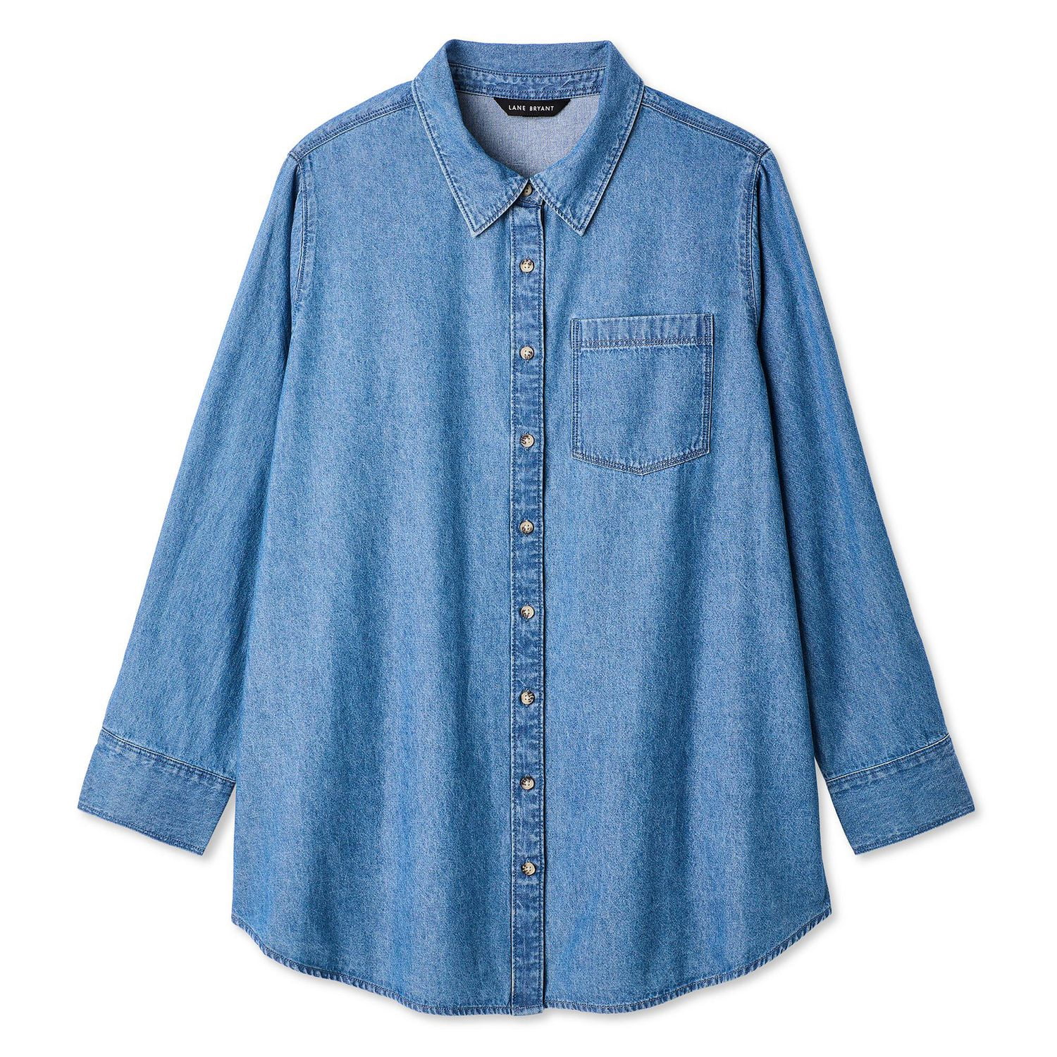 Lane Bryant Women's Plus Denim Button-Up Shirt