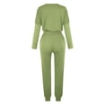 thumbnail image 5 of Mrat Woman 2 Piece Outfit Set 2 Piece Jogging Sets Solid Polyester Long Sleeve Sweatsuits Sets Two Piece Track Suits Drawstring High Waist Pants Set Comfy Outfits N-Army Green XL, 5 of 5