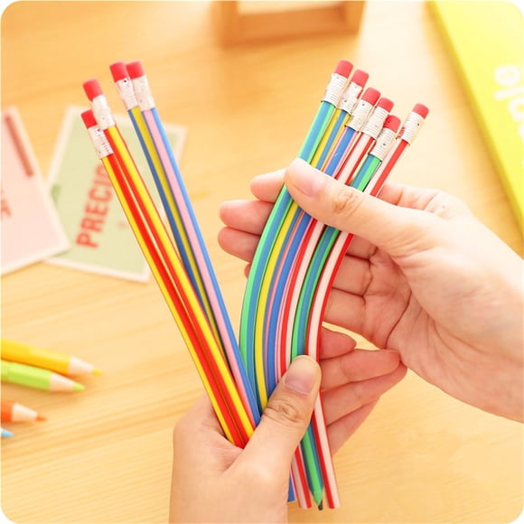 Dvkptbk Crayon à Plomb Crayons à Plier Crayons à Plier Ensemble pour Enfants Crayons Colorés Flexibles avec Effaceur Crayon Flexible à Plier pour l'Anniversaire des Enfants