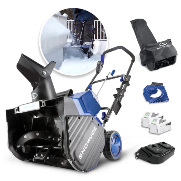 Ensemble souffleuse à neige Snow Joe 48 volts* IONMAX | 2 batteries de 4,0 Ah, chargeur à double port, couvercle, grattoir à glace et garantie prolongée
