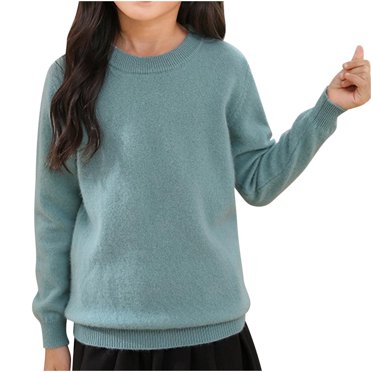 cfhntfmh Filles Garçons T-Shirts à Manches Longues Basiques Col Ras du Cou T-Shirts Doux Tout-Petits Extensibles Couleur Unie sous-Vêtement Couche de Base Haut