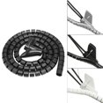 thumbnail image 3 of Wire Storage Pipe Bite-proof Cable Organizer Spiral Protective Cable Winder Spiral Cable Winder Pattern Random, Black, 16mmx1.5m, Clamp 16mm, 3 of 8