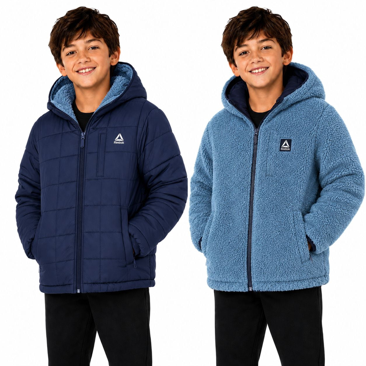 Reebok Boys Reversible Puffer Jacket, Sizes XS-XL