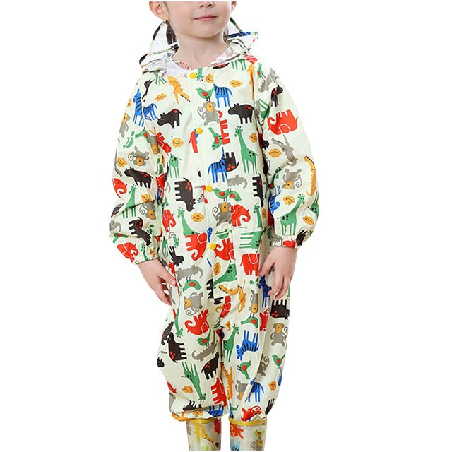XZNGL Mode Enfants une Pièce Réfléchissant Combinaison Dessin Animé Imperméable à Capuche