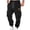 Black, variant on AnuYalue Men's Cargo Pants Baggy Drawstring Tapered Sweatpants Elastic Waist Athletic Pants with Multi Pockets Dark Gray XL