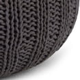 thumbnail image 3 of Simpli Home Shelby Boho Round Hand Knit Pouf in Slate Gray Cotton, 3 of 5