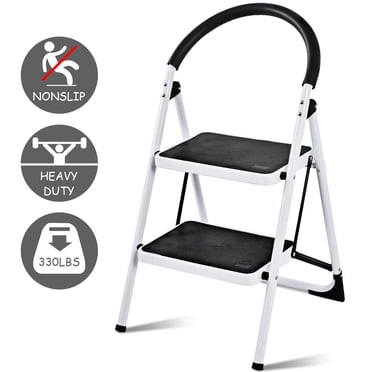 Costway Escabeau Pliant à 2 Marches Tabouret Robuste Industriel Léger 330 Lb