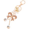 thumbnail image 3 of Miangastore Shiny Bowknot Key Ring Imitation Pearl Key Chain Lovely Backpack Pendant Bowknot Purse Charm, 3 of 8