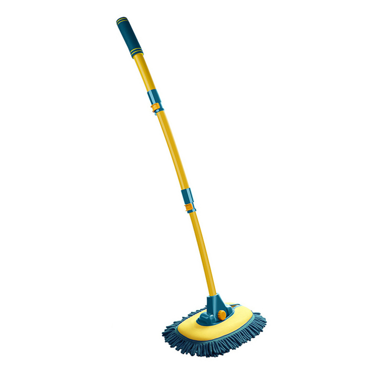 1PC car wash mop, 15 ° elbow extendable bending handle, and soft fiber high water