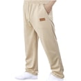 thumbnail image 1 of Khaki Man Ruched Straight Leg Elastic Waist Basic Long Leg Loose Fit Pants Sweatpants for Mens Sport Athletic Lounge Running Fall Summer 2025 Clothes Trendy S, 1 of 9