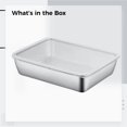 thumbnail image 5 of Stainless Steel Food Container with Lid, 10x7.9x2.2" Stackable Meal Prep Box, Leakproof Airtight Storage Box for Fridge, Oven-Safe Storage Container, 5 of 5