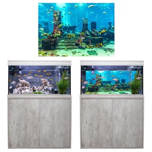 Aquarium Background Underwater, Fish Tank Poster, Bright Color Fish Tank Wall Decorations Sticker Fish Tank Sticker for Home Fish Tank Cafe Aquarium 122x46cm/48.0x18.1in