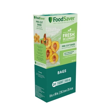 FoodSaver Quart Pre-Cut Vacuum Sealer Bags (946 mL), 20 Pack