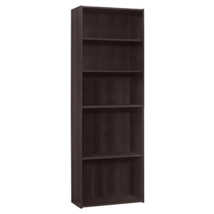 Monarch Specialties Bibliothèque, bibliothèque, 6 Tier, 72"h, Bureau, Chambre, Stratifié, Brun, Transitionnel