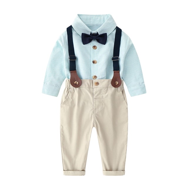RXIRUCGD Ensemble de Mode pour Enfants à Rayures Chemise à Bretelles Pantalon Ensemble 2 Pcs Haut/chemise à Manches Longues à Col Rond ( Vert, Taille : 130 )